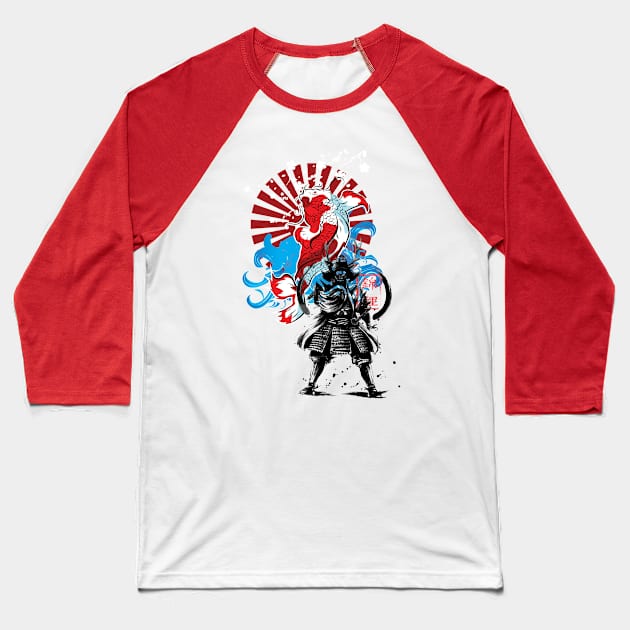 SAMURAI - JAPANESE GOLD FISH Baseball T-Shirt by Katebi Designs